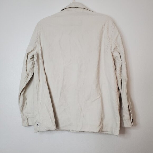 Hollister Women's Shacket Size M Corduroy Cream Layering Piece Loose Fit - Picture 6 of 9